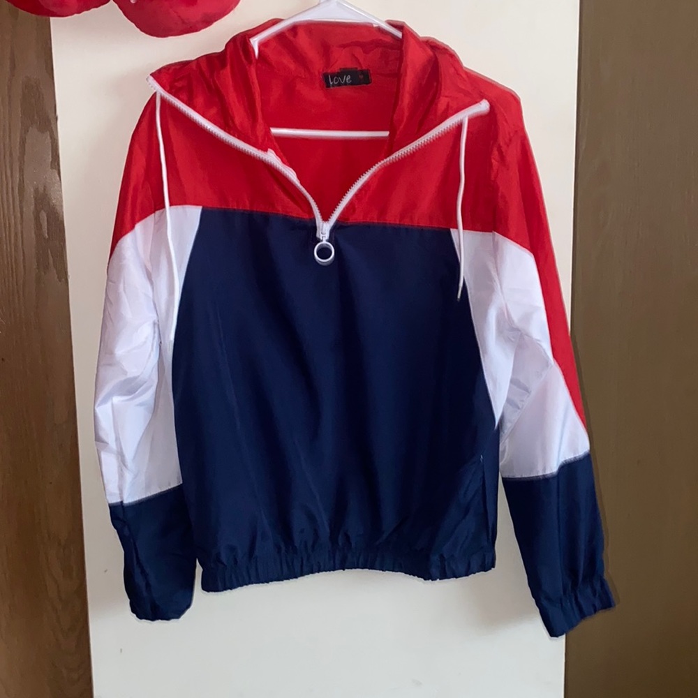 Red blue and white sweater 🔥